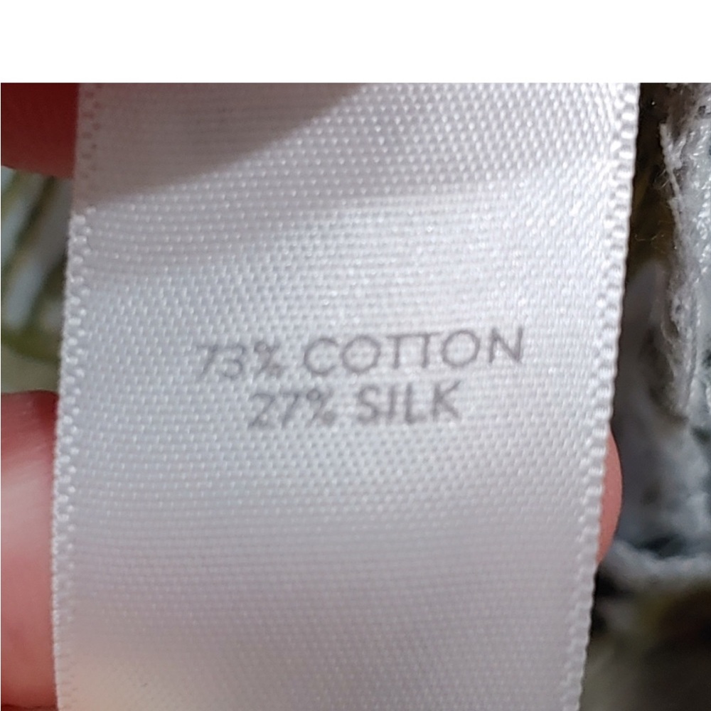 LAST CHAMCE SALE!Jill Cotton Silk Blend Hummingbird Button Down Tunic M - Picture 7 of 7